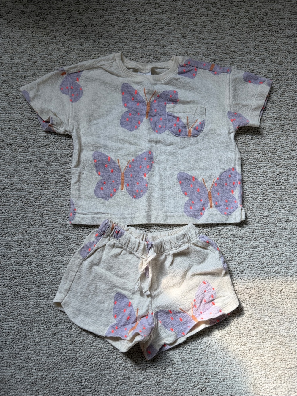Zara Girls Cream Butterfly Set